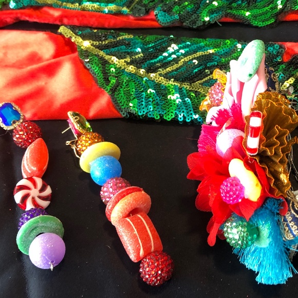 Handmade Candy/Flower Vest For Costume Party with gloves, earrings and barret - Picture 5 of 9